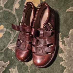 Spring Step Men's Brown Leather Fisherman Sandals